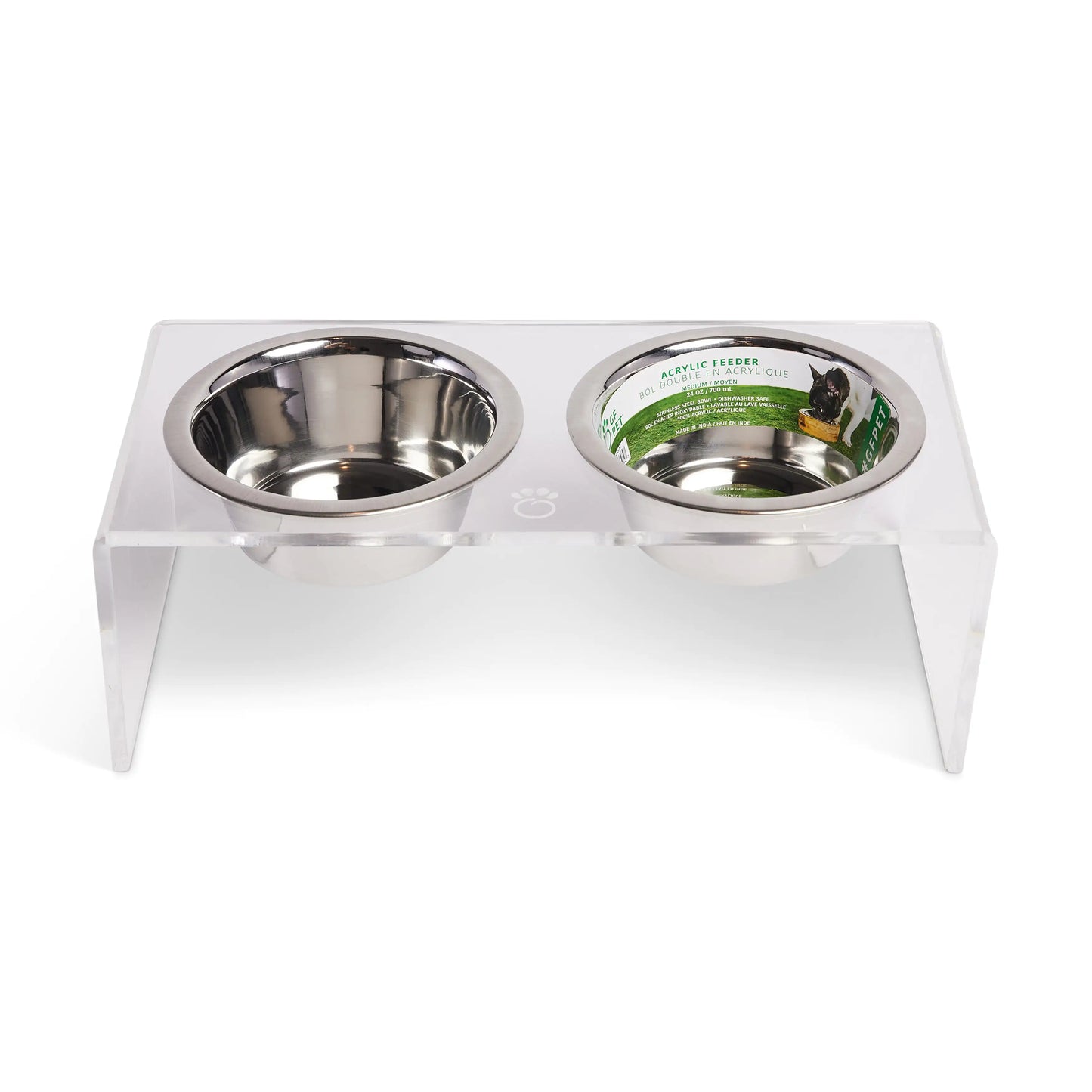 Acrylic Double Feeder - Clear Stand
