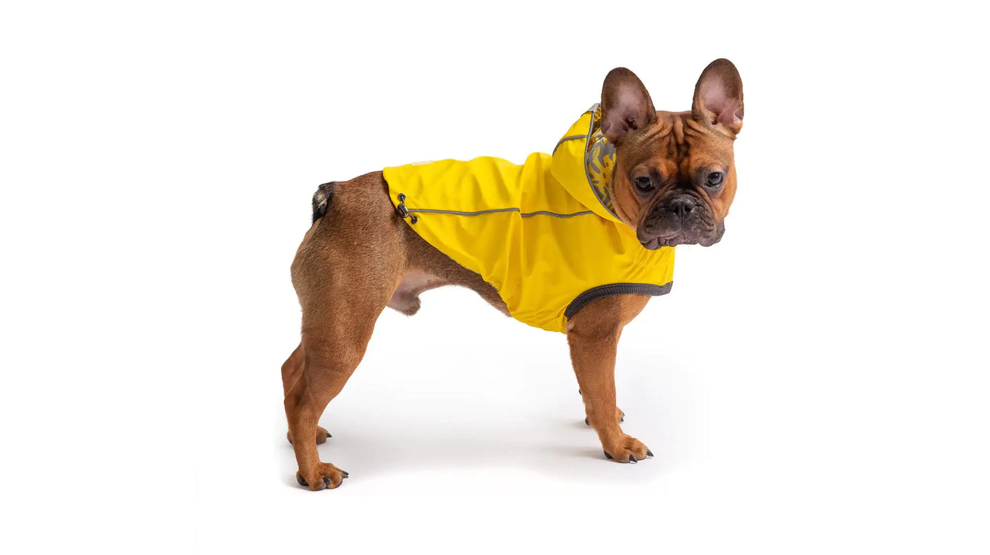 Dog Reversible Elasto-Fit Raincoat - Yellow