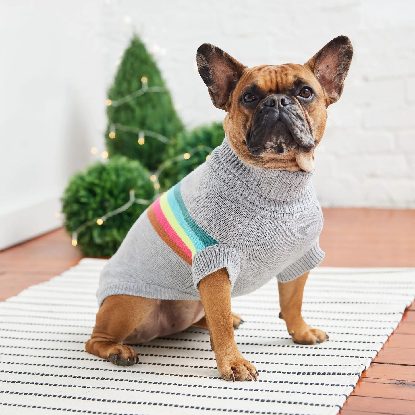 Retro Dog Sweater - Grey Mix
