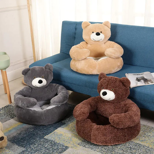 Super Soft Pet Bed Winter Warm Cute Bear Hug Cat Sleeping Mat Plush