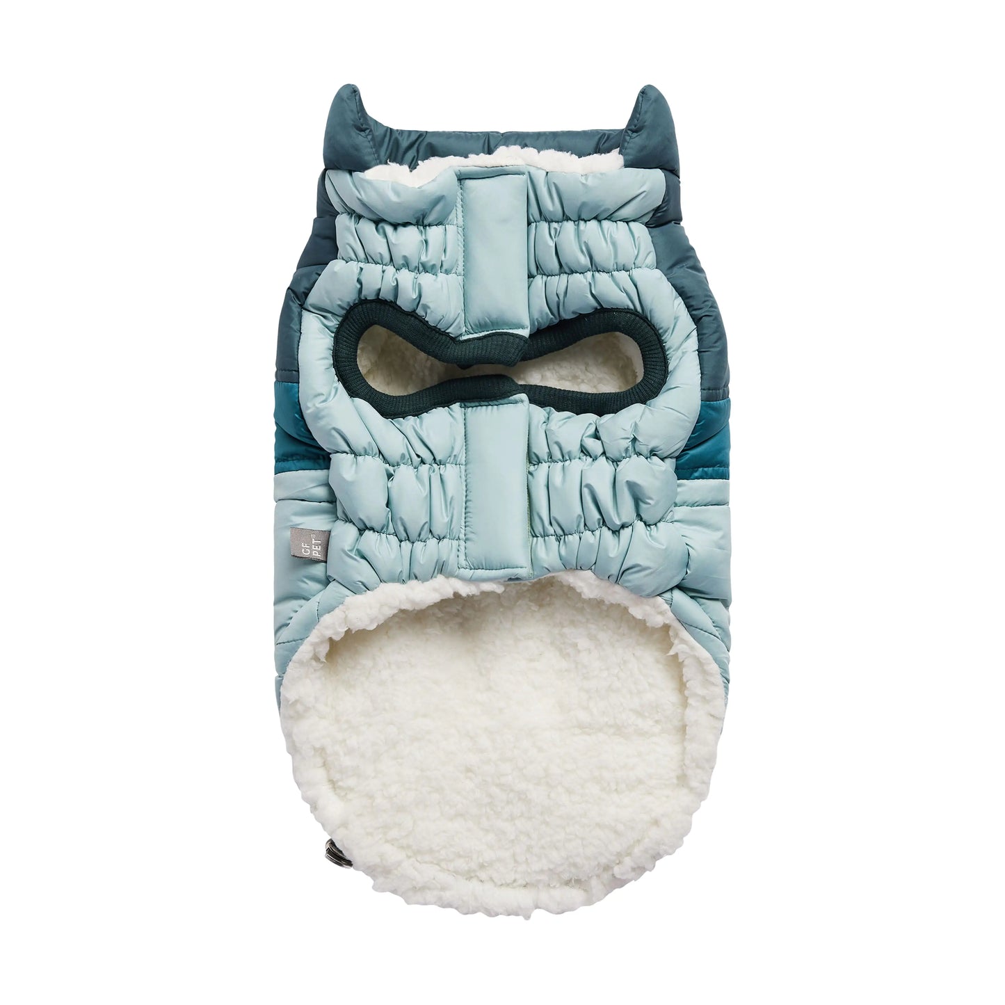 Retro Puffer Dog Coat - Light Blue