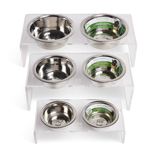 Acrylic Double Feeder - Clear Stand