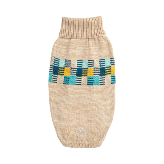 Winter Sailor Dog Sweater - Oatmeal Mix