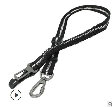Dog Seat Belt: Latch Bar Attachment with Elastic Buffer & Reflective Design