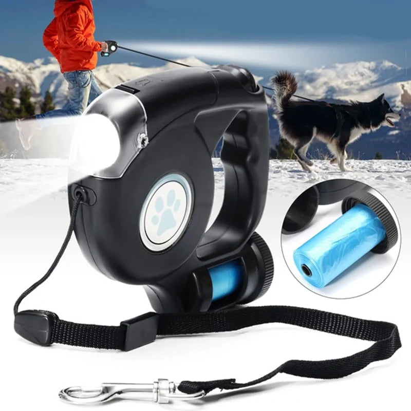 LED Pet Dog Leash Lead Flashlight