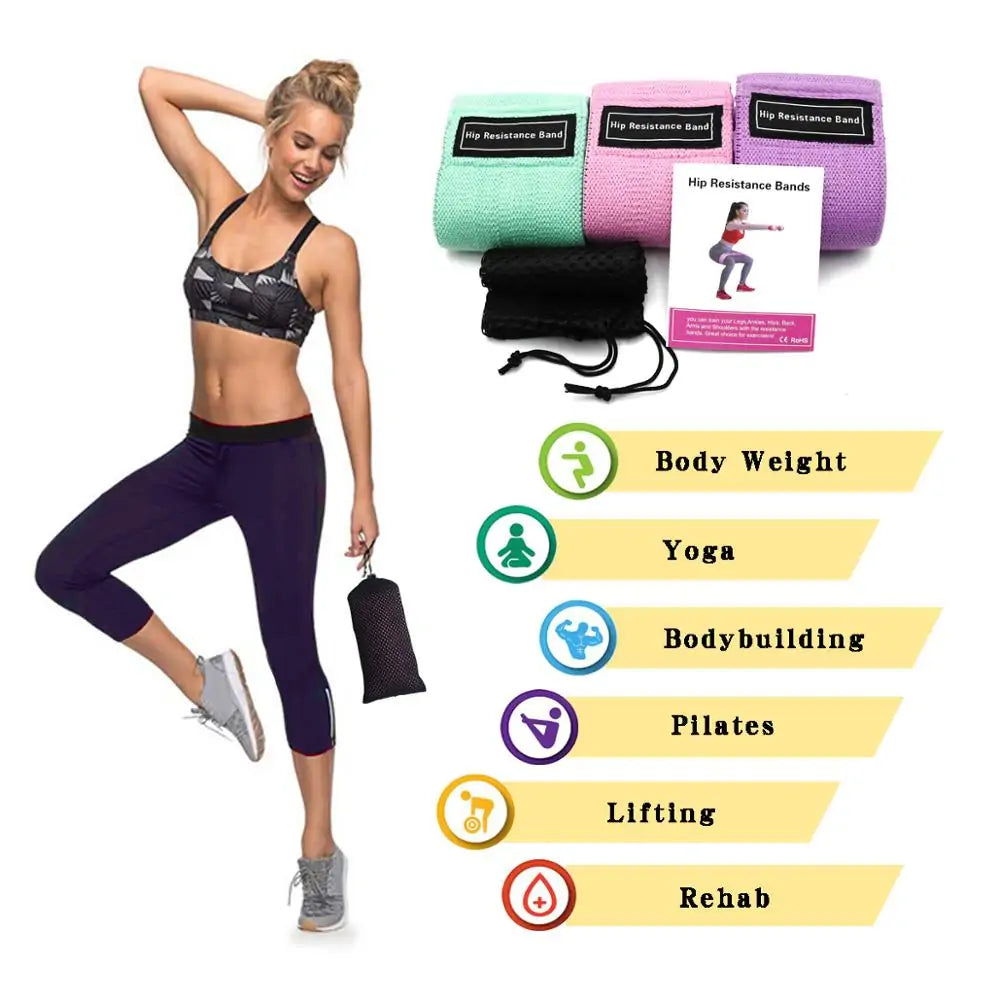 Fitness Rubber Bands Resistance Bands 3 Piece