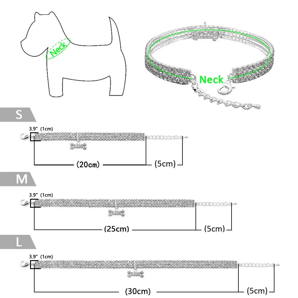 Heart-Shaped Whinestone Cat Collar
