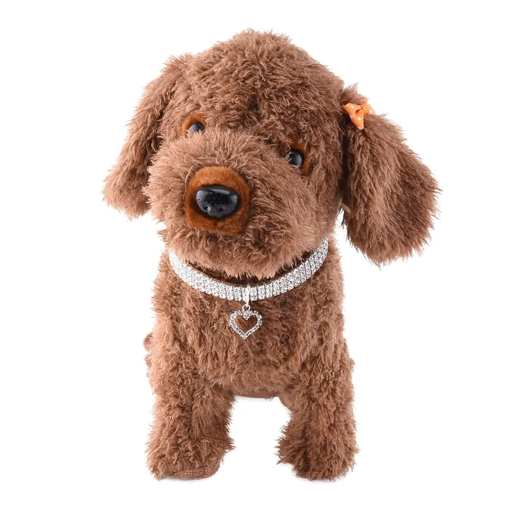 Heart-Shaped Whinestone Cat Collar