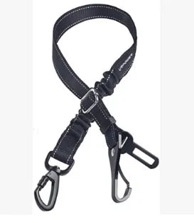Dog Seat Belt: Latch Bar Attachment with Elastic Buffer & Reflective Design