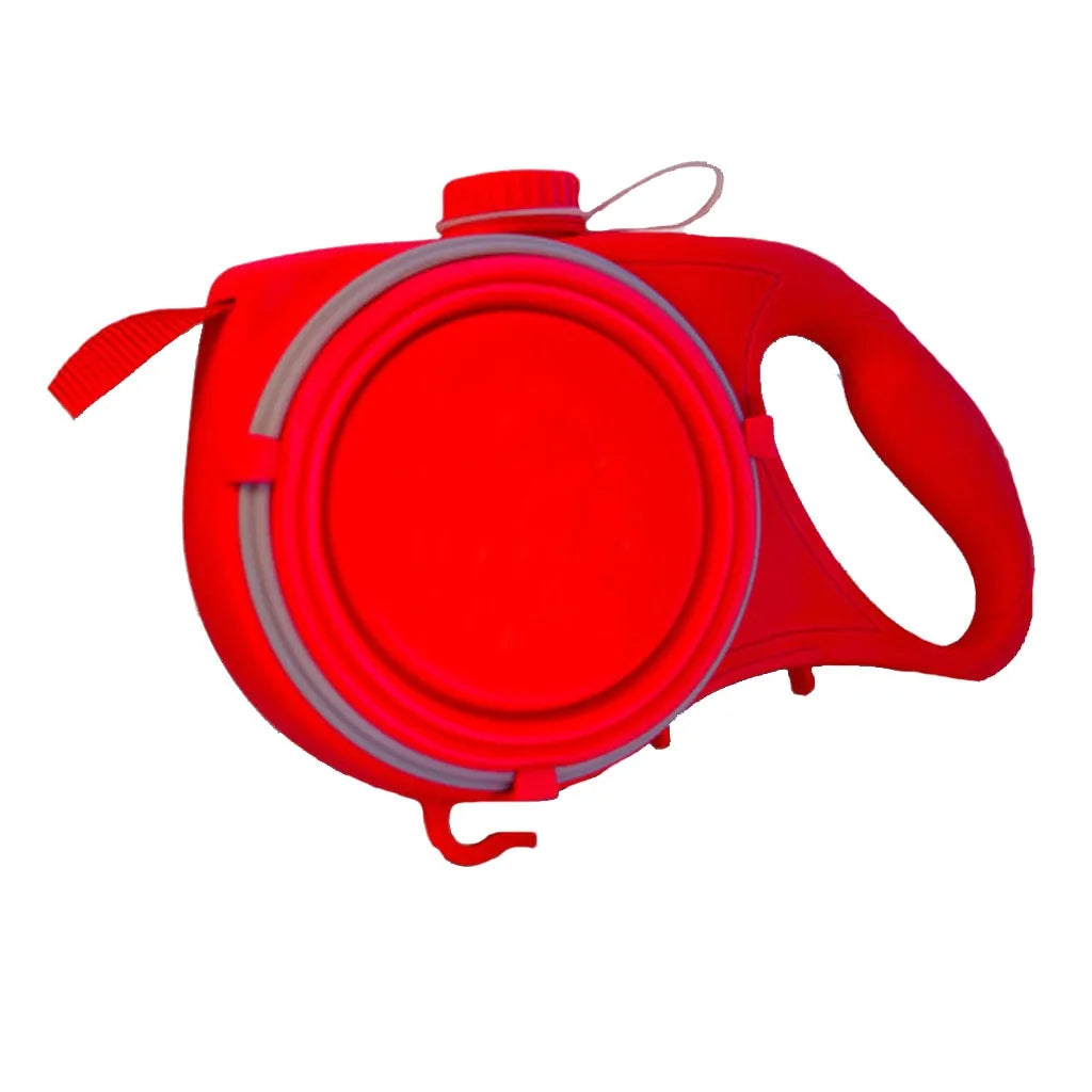 Retractable Dog Leash and Built-in Water Dispenser and Bowl