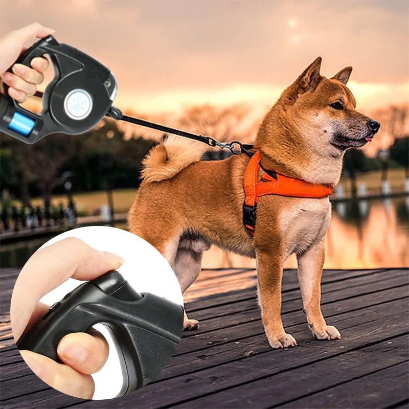LED Pet Dog Leash Lead Flashlight